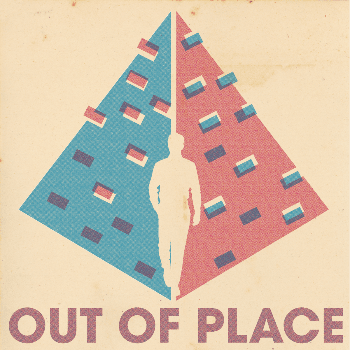 Out Of Place Thumbnail for audio drama. Man walking in centre of a pyramid