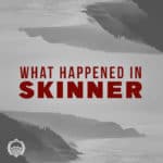What Happened In Skinner Podcast Image- Grayscale coastline mirrored vertically and flipped